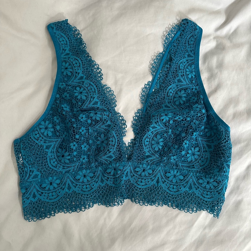 Victoria Secret Lace Bralette Teal Blue